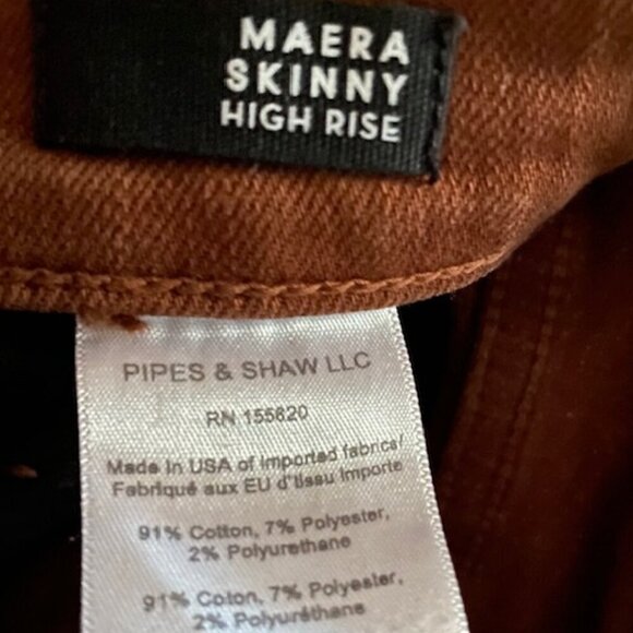 Veronica Beard Maera Brown Skinny High Rise Jeans 25/0 - Picture 5 of 5